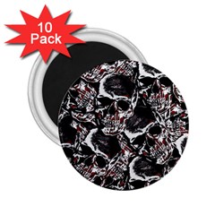 Skulls Pattern 2 25  Magnets (10 Pack)  by ValentinaDesign