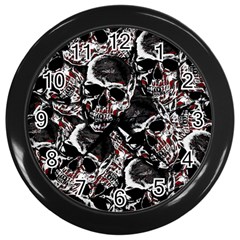 Skulls Pattern Wall Clocks (black)