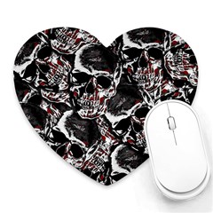 Skulls Pattern Heart Mousepads