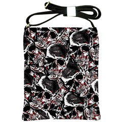 Skulls Pattern Shoulder Sling Bags by ValentinaDesign