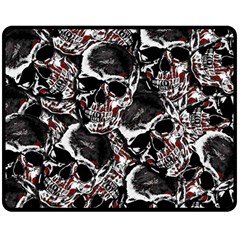 Skulls Pattern Double Sided Fleece Blanket (medium)  by ValentinaDesign