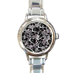 Skulls Pattern Round Italian Charm Watch