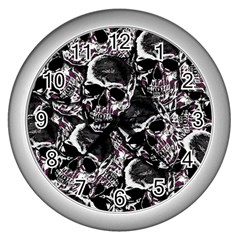 Skulls Pattern Wall Clocks (silver) 