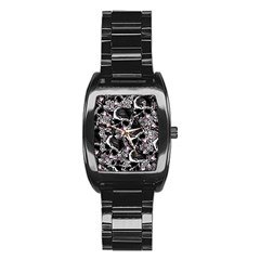 Skulls Pattern Stainless Steel Barrel Watch by ValentinaDesign