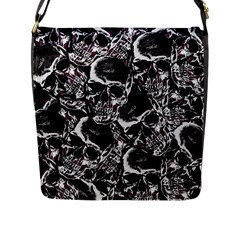 Skulls Pattern Flap Messenger Bag (l) 