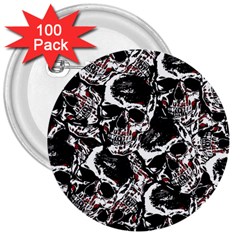 Skull Pattern 3  Buttons (100 Pack)  by ValentinaDesign