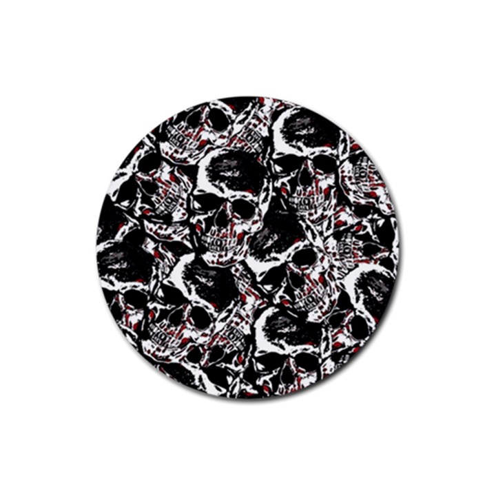 Skull pattern Rubber Round Coaster (4 pack) 