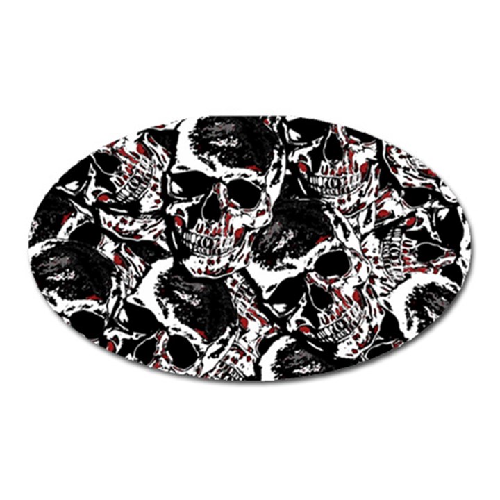 Skull pattern Oval Magnet