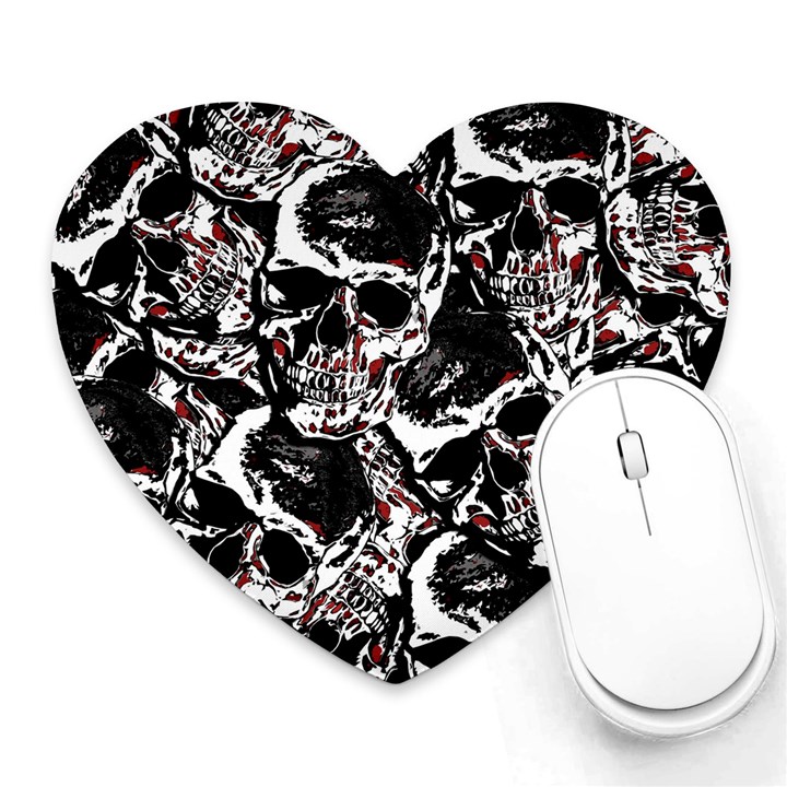 Skull pattern Heart Mousepads