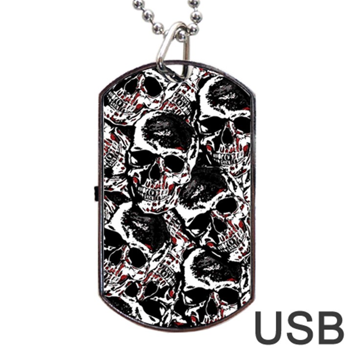 Skull pattern Dog Tag USB Flash (Two Sides)