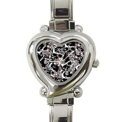 Skull Pattern Heart Italian Charm Watch by ValentinaDesign