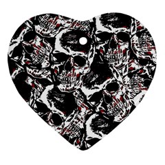 Skull Pattern Heart Ornament (two Sides)