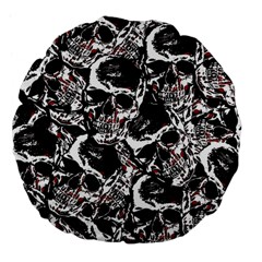 Skull Pattern Large 18  Premium Flano Round Cushions