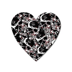 Skull Pattern Heart Magnet