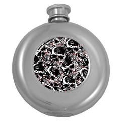 Skull Pattern Round Hip Flask (5 Oz)