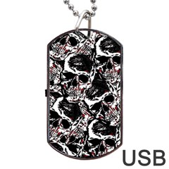 Skull Pattern Dog Tag Usb Flash (one Side) by ValentinaDesign