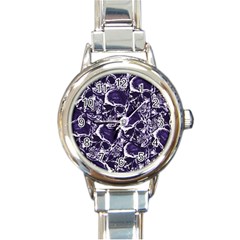 Skull Pattern Round Italian Charm Watch