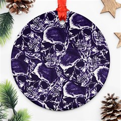 Skull Pattern Ornament (round) by ValentinaDesign