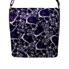 Skull Pattern Flap Messenger Bag (l)  by ValentinaDesign