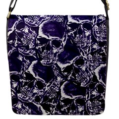 Skull Pattern Flap Messenger Bag (s) by ValentinaDesign