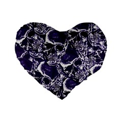 Skull Pattern Standard 16  Premium Flano Heart Shape Cushions