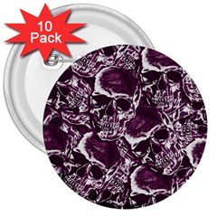 Skull Pattern 3  Buttons (10 Pack)  by ValentinaDesign