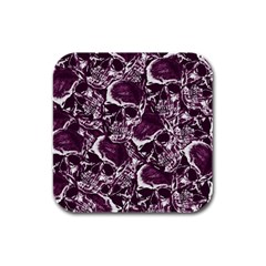 Skull Pattern Rubber Square Coaster (4 Pack)  by ValentinaDesign