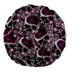 Skull Pattern Large 18  Premium Flano Round Cushions