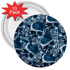 Skull Pattern 3  Buttons (10 Pack) 