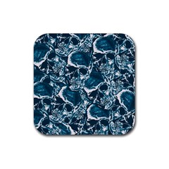 Skull Pattern Rubber Coaster (square)  by ValentinaDesign