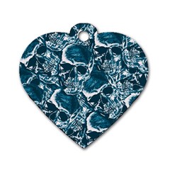 Skull pattern Dog Tag Heart (Two Sides)