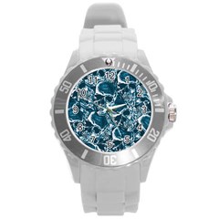 Skull pattern Round Plastic Sport Watch (L)