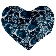 Skull pattern Large 19  Premium Heart Shape Cushions