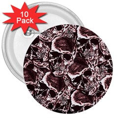 Skull Pattern 3  Buttons (10 Pack) 