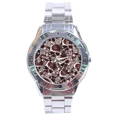 Skull Pattern Stainless Steel Analogue Watch by ValentinaDesign