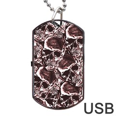 Skull Pattern Dog Tag Usb Flash (one Side) by ValentinaDesign