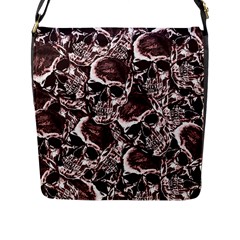 Skull Pattern Flap Messenger Bag (l)  by ValentinaDesign