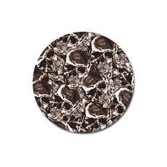 Skull Pattern Magnet 3  (round) by ValentinaDesign