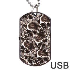 Skull pattern Dog Tag USB Flash (One Side)