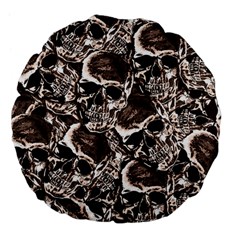 Skull pattern Large 18  Premium Flano Round Cushions