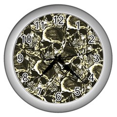 Skull pattern Wall Clocks (Silver) 