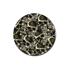 Skull pattern Rubber Round Coaster (4 pack) 