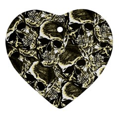 Skull pattern Heart Ornament (Two Sides)