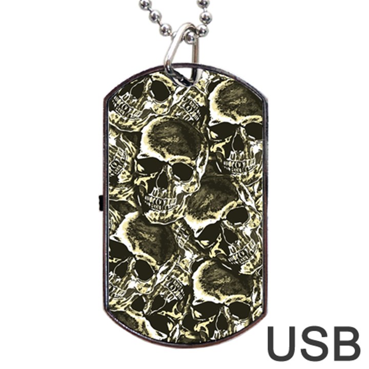 Skull pattern Dog Tag USB Flash (One Side)