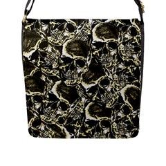 Skull pattern Flap Messenger Bag (L) 