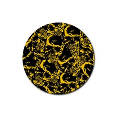 Skull Pattern Rubber Round Coaster (4 Pack)  by ValentinaDesign