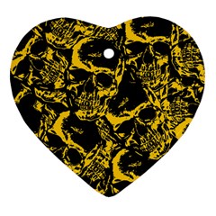 Skull Pattern Heart Ornament (two Sides) by ValentinaDesign