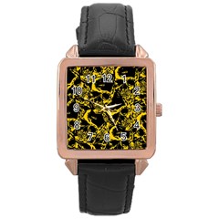 Skull Pattern Rose Gold Leather Watch  by ValentinaDesign