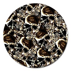 Skull Pattern Magnet 5  (round) by ValentinaDesign