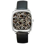 Skull pattern Square Metal Watch Front